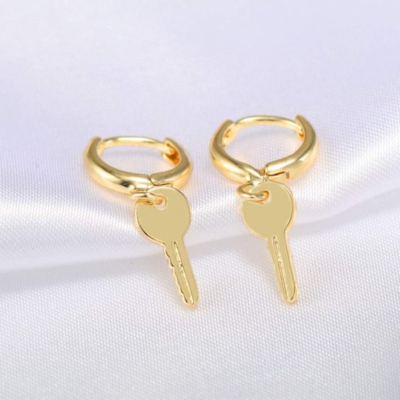 Key Small Hoop Earrings - Picture 3 of 4